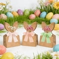 thumbnail image 5 of Bunny Easter Goodie Bags 24-Pack with Bow Ribbon and Dried Flowers, Bunny Ear Paper Goodie Bags for Candy, Treats, Party Favors, 5 of 7
