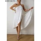 thumbnail image 2 of Vestido playero midi de una pieza para mujer, ropa de calle Y2k, vestido largo sin mangas con vendaje en blanco y negro para mujer 2023, 2 of 5