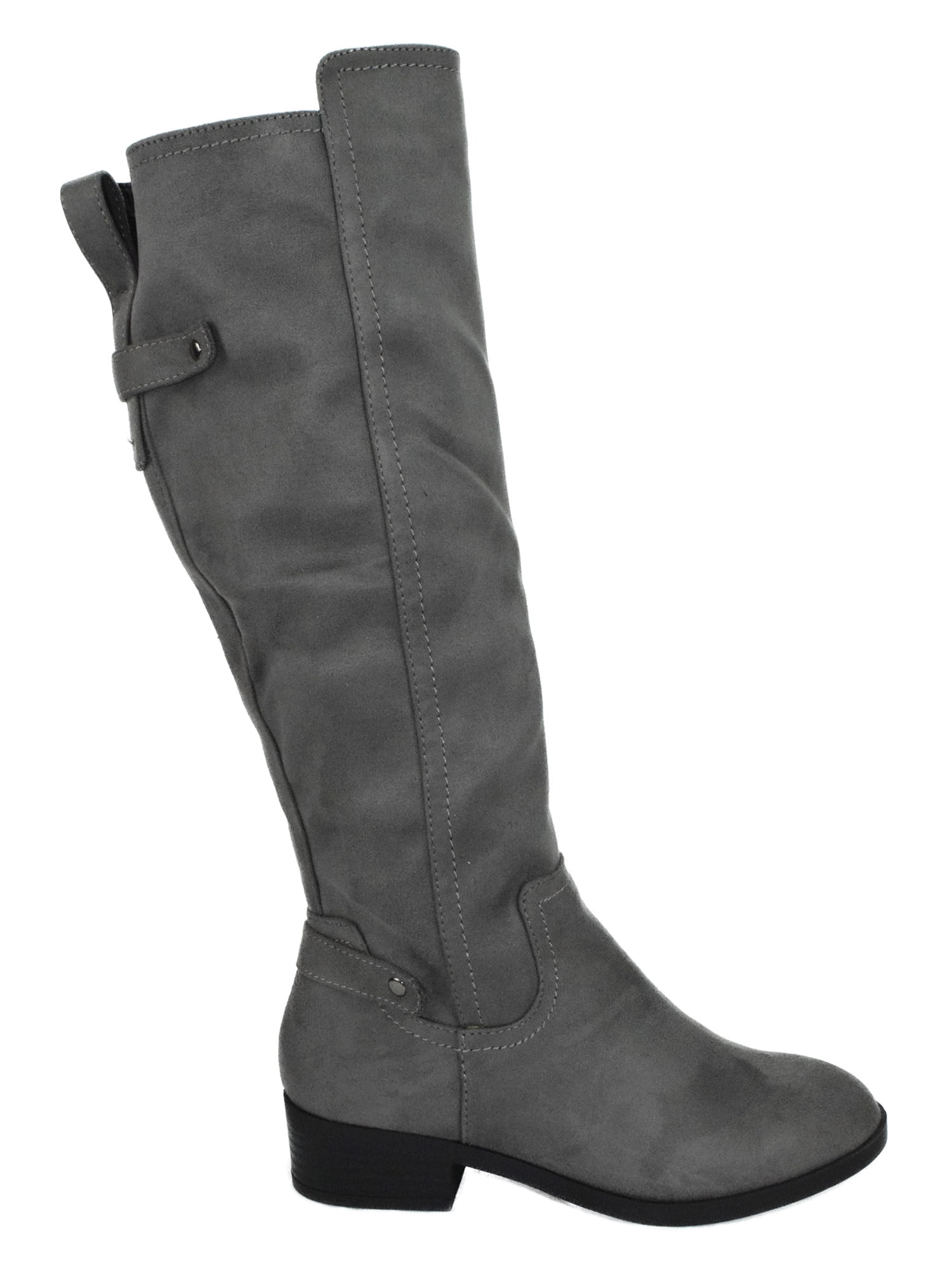 gray suede riding boots