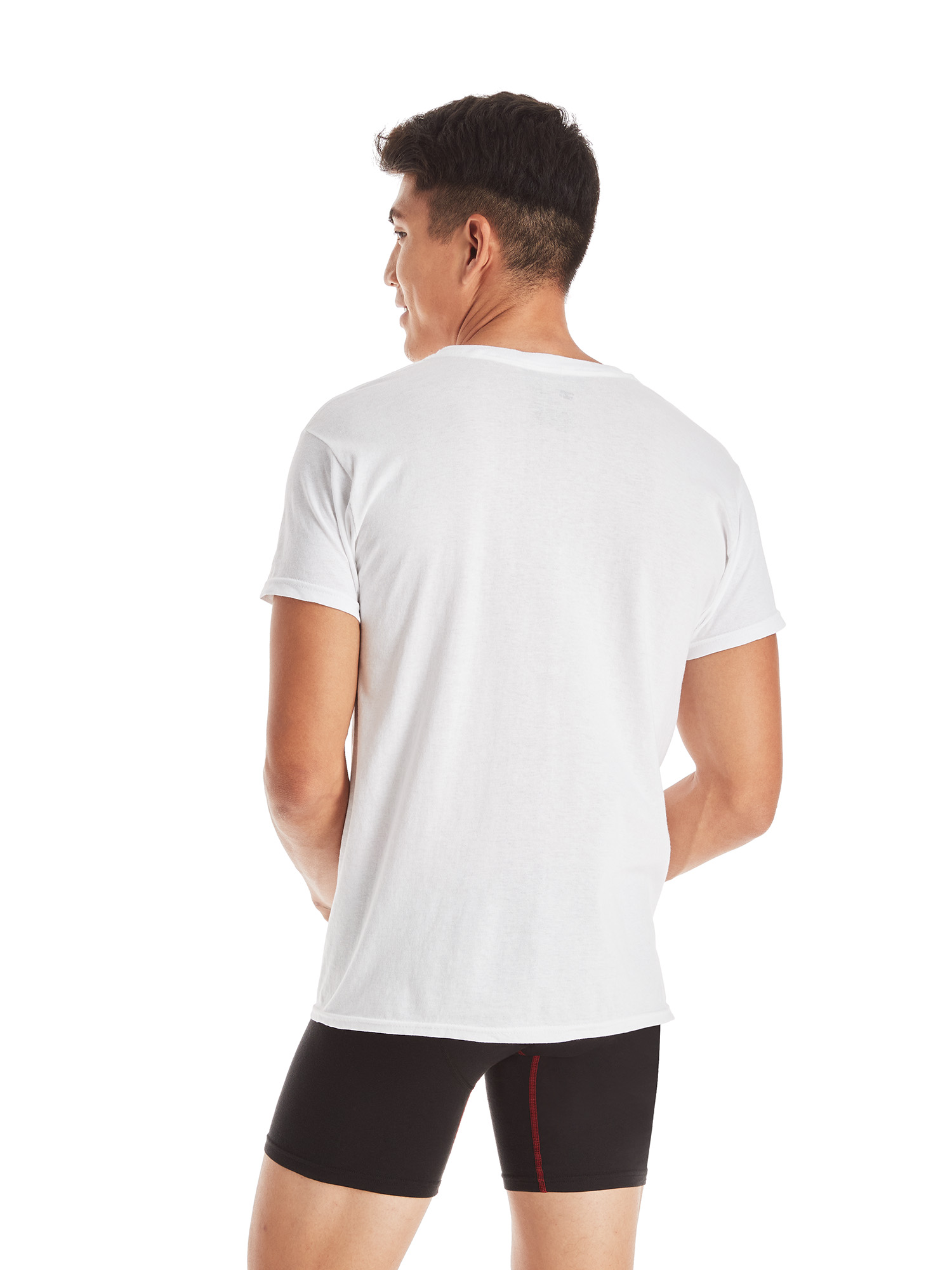 Hanes Men's Super Value Pack White Crew T-Shirt Undershirts, 10 Pack - image 5 of 10