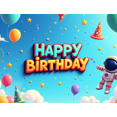 thumbnail image 4 of Colorful Astronaut Themed Happy Birthday Banner Party Decoration Backdrop for Birthday Party Photography Props and Decorations Background for Celebrations, 4 of 4