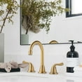 thumbnail image 2 of Gold Bathroom Faucet, WOWOW 8 Inch Widespread Bathroom Faucet 3 Hole, 2 Handles Bathroom Sink Bathroom with Drain Assembly, Brushed Gold Faucet for Bathroom Sink, 2 of 7