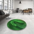 thumbnail image 4 of Ahgly Company Machine Washable Indoor Round Transitional Deep Emerald Green Area Rugs, 5' Round, 4 of 7
