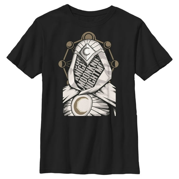Boy's Marvel: Moon Knight Mask Cutout  Graphic Tee Black X Large