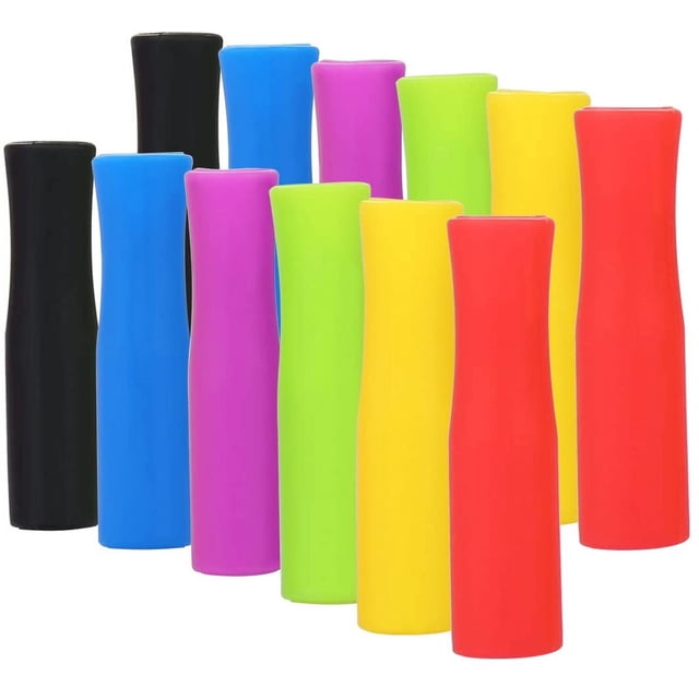 Puntas de silicona para pajitas, cubiertas de silicona multicolor de grado alimenticio, aptas para pajitas de acero inoxidable de 8 mm de ancho y pajitas de vidrio.