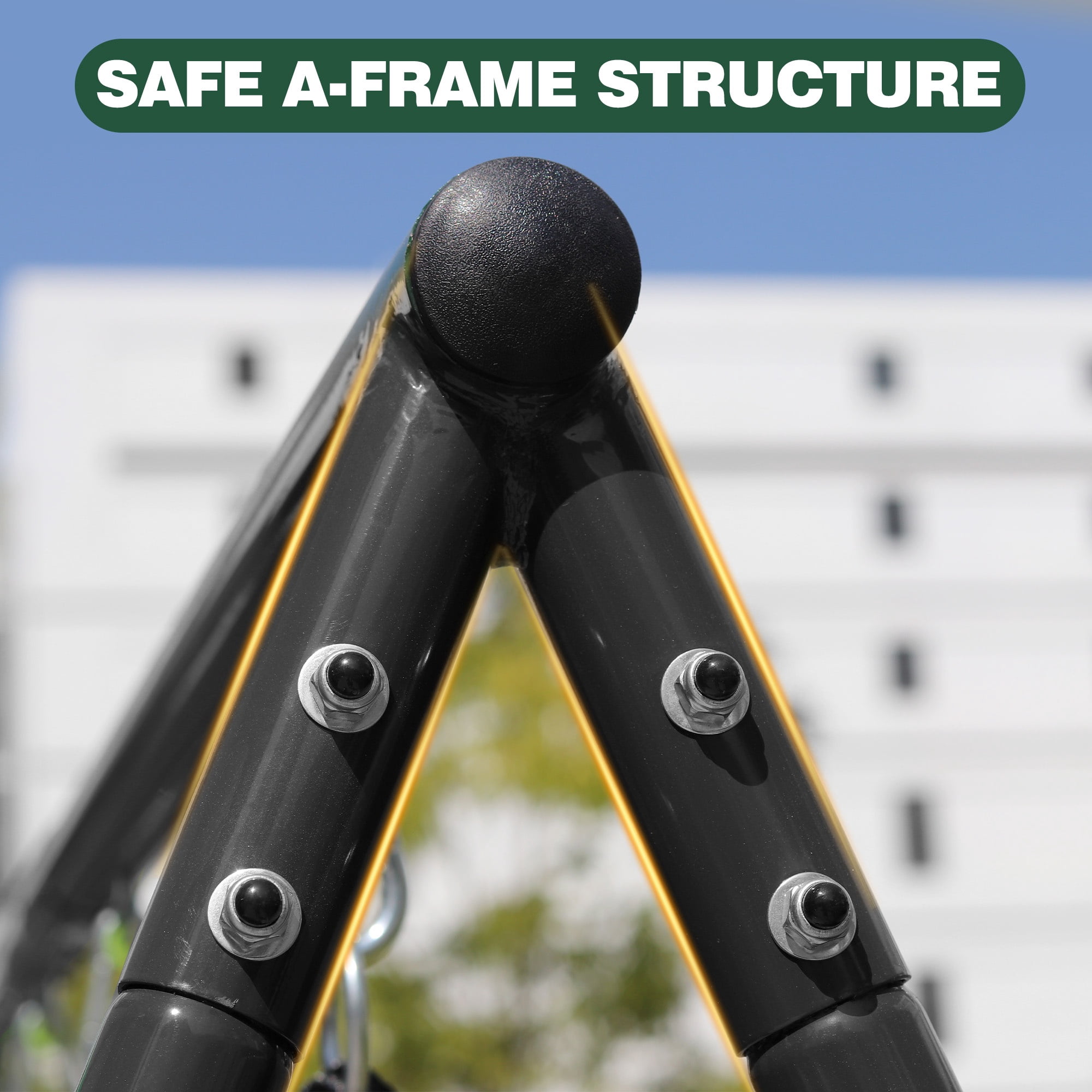 440lbs Swing Sets for Backyard, 3 in 1 Toddler Swing Set Outdoor for Kids 3-8, 1 Saucer Swing, 1 Glider and 1 Slider Swing with Heavy Duty Outdoor A-Frame Metal Swing Stand for Playground, Playset