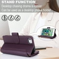 thumbnail image 6 of Allytechgroup Wallet Case for Apple iPhone SE 2022/2020,  Retro [1 Zipper Pocket + 6 Cards Slots] Hand Wrist Shoulder Strap Stand Shockproof iPhone SE 2022/2020 Cover Case for Girls Women, Purple, 6 of 10