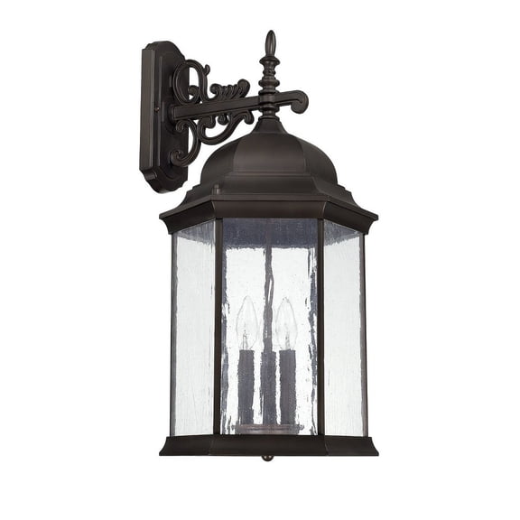 Capital Lighting 9838OB Main Street 3 Light Outdoor Wall Light, Old Bronze