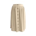 thumbnail image 5 of Arlun Women's High Waisted Button Front Midi Skirts Summer Solid Color Loose Fit Below Knee Flowy A-Line Skirt with Pockets 2026 Simple and Stylish Beach Casual Skirts Khaki XL, 5 of 6