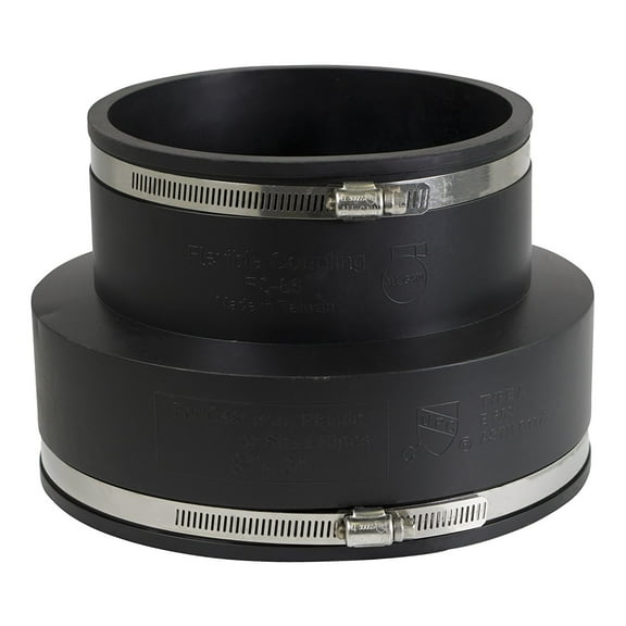 8 in. x 6 in. PVC Flexible Reducing Coupling with Stainless Steel clamps