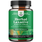 Natural Laxative and Gut Health Supplement - Psyllium Husk Powder Cascara Sagrada Senna Laxative and Lactobacillus Acidophilus Probiotic Supplement - Colon Cleanser & Detox for Weight Loss