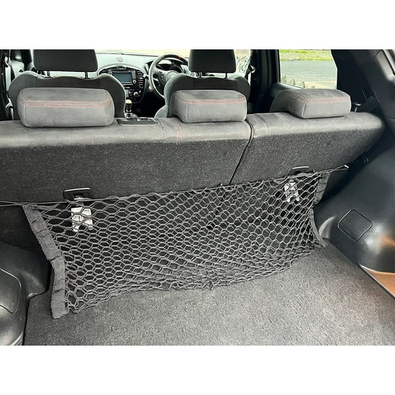 EACCESSORIES EA Rear Trunk Organizer Cargo Net for Nissan Juke 2011-2017 – Envelope Style Cargo Net for SUV – Premium Mesh Elastic Car Trunk Organizer Vehicle Carrier Storage – Compatible with Juke