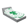 thumbnail image 2 of Ambesonne Colorful Fitted Sheet & Pillow Sham Set, Irish Shamrock, Twin, White and Green, 2 of 2