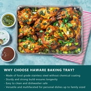 Walchoice Large Baking Sheet Set of 2, Stainless Steel Cookie Sheets for Baking Serving, Metal Oven Trays - 17.7” x 13.2” x 1”