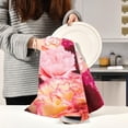 thumbnail image 6 of Kitchen Towels Mother's Day Flowers Pattern Cleaning Towel Absorbent Hand Towels Tea Towels for Home Restaurant Dish Clean 28" x 18", 1PC, 6 of 7