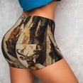 thumbnail image 2 of KLL Vintage Style Elk Pattern Workout Shorts for Women Scrunch Short Gym Yoga Running Sport Active Exercise Fitness Shorts, 2 of 5