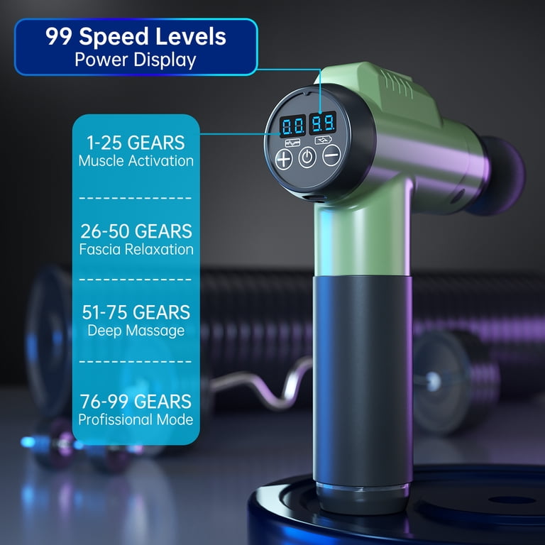 Cshidworld Deep Tissue Percussion Massage Gun, 99 Speed, 10 Heads