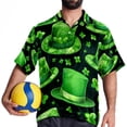 thumbnail image 4 of Saint Patrick's Day Men's Casual Hawaiian Shirts, Printed Button Down Short Sleeve Summer Beach Tops with Spread Collar - Unisex, 4 of 6