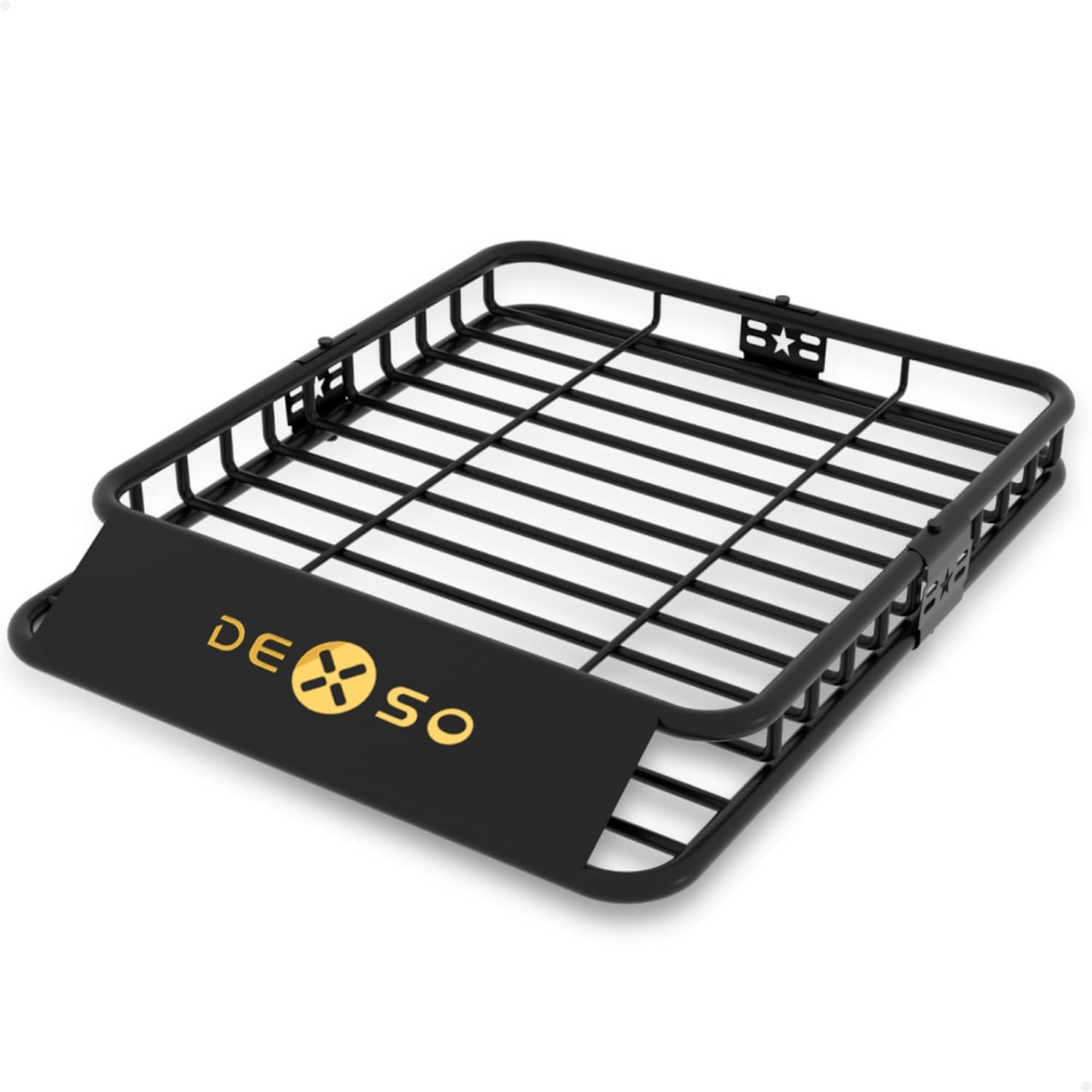 TOOENJOY 59” X 35” Roof Rack Cargo Basket – Steel, 200lb Capacity, Wind Fairing Included