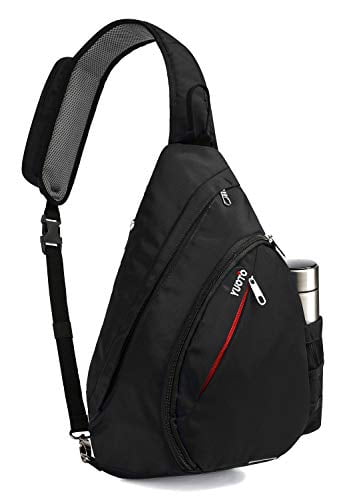 YUOTO - Sling Bag, Crossbody Backpack Daypack One Strap Shoulder Bag Traveling Men Women BLACK ...
