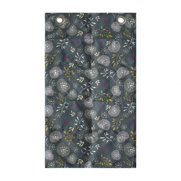 Botanical Hanging Pocket Organizer, Forest Elements and Blots Branches and Leaves, Printed Polyester Storage Bag with Pockets, 21" x 31", Multicolor