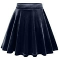 thumbnail image 5 of SERTG Girls Ruffle Elastic Waist Party Skirt Soft Comfortable Spring Summer Fall School Style Short Skirt Everyday Wear for Kids(Navy#1,5-6 Years), 5 of 9