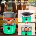 thumbnail image 6 of Caynel 2 in 1 Portable Propane Heater and Stove, Outdoor Camping Liquefied Gas Stove, Ice Fishing Hiking Hunting Survival Emergency, Bright Green, 6 of 8
