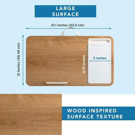 LapGear - Home Office Lap Desk (Fits up to 15" Laptop) - White Oak Woodgrain