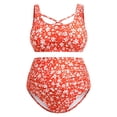 thumbnail image 3 of Gyujnb Maternity Two Piece Bikini Set Floral Print High Waist Square Neck Pregnancy Bathing Suit,L, 3 of 8