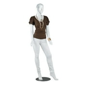 SSWBasics Mannequin Full Body Female Glossy White Cameo Fiberglass Female Mannequin Full Body 5'10" Height with Base Shoe Size 10 Chest 36" Waist 26" Hip 33"