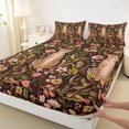 thumbnail image 3 of Homewish Wild Cheetah Leopard Twin Sheet Sets,Retro Rustic Flower Twin Fitted Sheet,Colorful Country Floral Flat Sheet For Boys Kids,Luxury Bedroom Decor,3 Pieces, 3 of 7