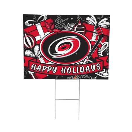 Carolina Hurricanes 24 x 18 Happy Holidays Christmas Outdoor Staked Yard Sign
