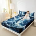thumbnail image 4 of Manfei Ocean Nautical Theme Queen Sheet Sets,Lighthouse Flat Sheet,Lightning Cloud Queen Fitted Sheet,Microfiber Room Decoration,4 Pieces, 4 of 7