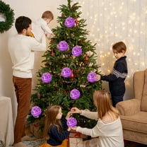 AuroraX Fun Christmas Decorations Purple Shatterproof Vintage DIY Christmas Tree Decorations Christmas Balls Family Holiday Xmas Teens Party Supplies