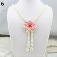 thumbnail image 3 of OPOLSKI Jewelry Flower Pendant Faux Pearl Tassels Necklace Pink, 3 of 8