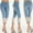 Blue, variant on Clearance Women's Fashion Casual Loose Washed Denim Jeans Casual Solid Denim Jeans