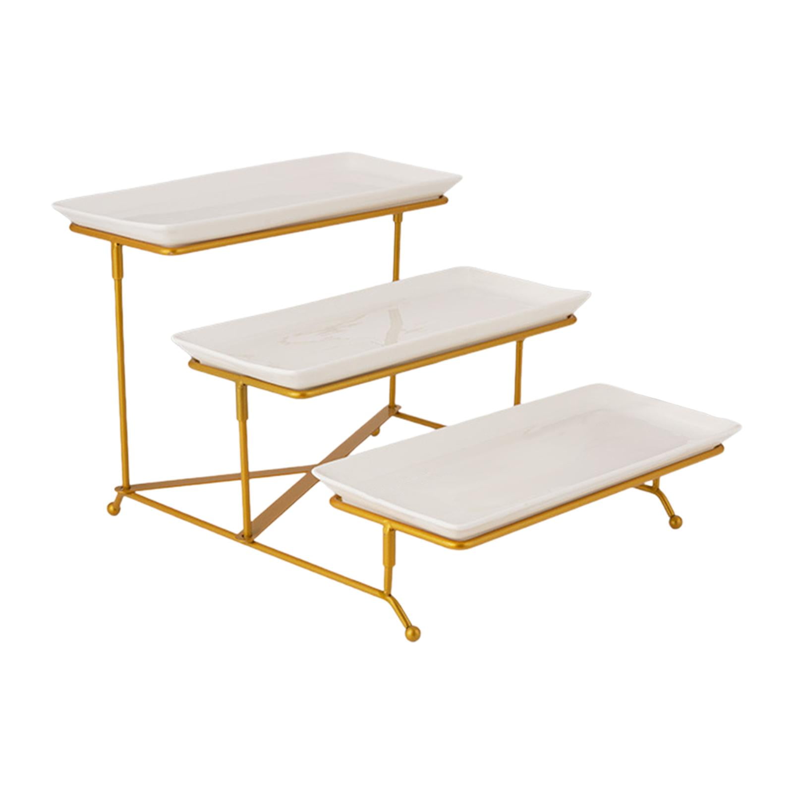 3 tier serving stand with rectangle plates sale