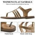 thumbnail image 4 of Ecetana Flat Sandals for Women Dressy Summer Beach Shoes for Women Sandals with Ankle Elastic Strap, 4 of 5