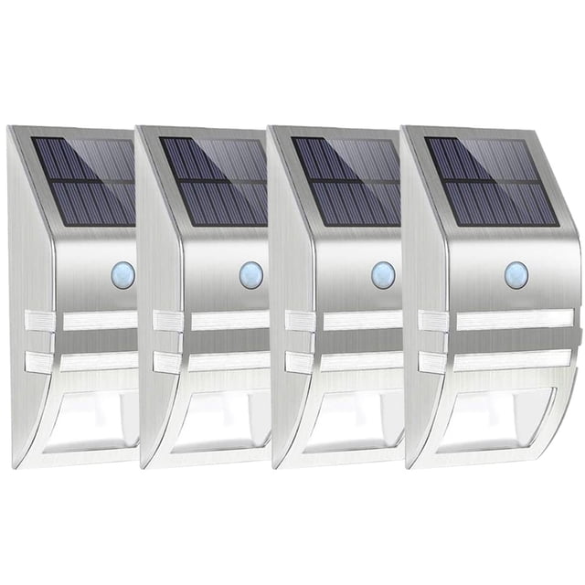 Luz solar para exteriores, luz blanca brillante, luz de montaje en poste activada por movimiento para mayor seguridad y conveniencia