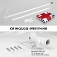 thumbnail image 2 of G128 Combo Pack: 6 Feet Tangle Free Spinning Flagpole (White) UK United Kingdom Flag 3x5 ft Printed 150D Brass Grommets (Flag Included) Aluminum Flag Pole, 2 of 9