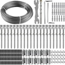 Kalolary 100FT Stainless Steel Garden Trellis Kit for Climbing Plants – Heavy Duty Wall-Mounted Wire Ropes System for Vines & Outdoor Wall Decoration