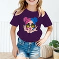 thumbnail image 2 of Shirt for Girls 7-8 Relaxed Fit Cartoon Car Printing O-Neck Lightweight Short Sleeve School Uniform Tops Tees,120,, 2 of 5