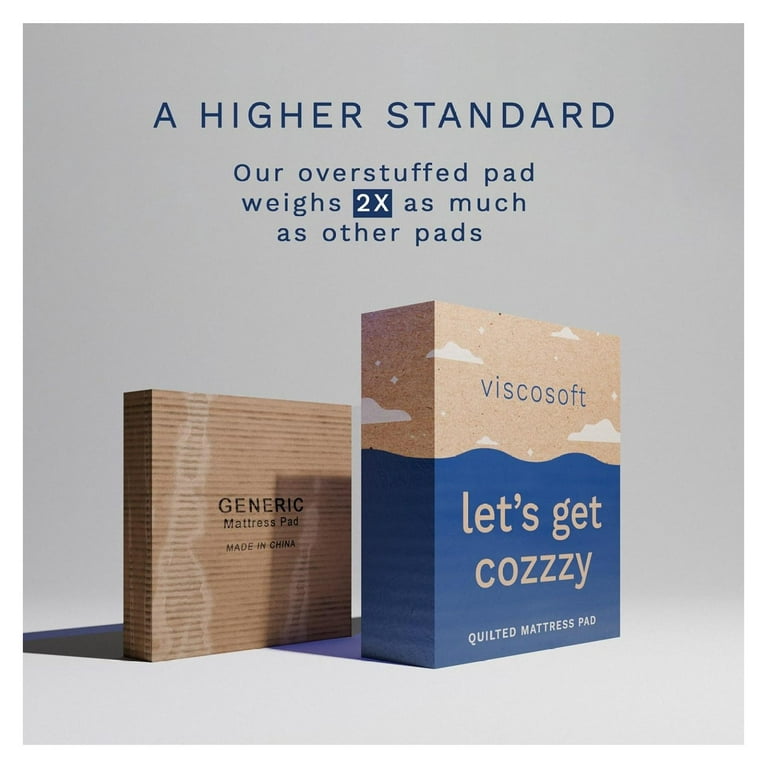 ViscoSoft Copper Pillow Top Mattress Topper - Twin XL, 750 GSM Fiberfill, 18" Deep Pocket