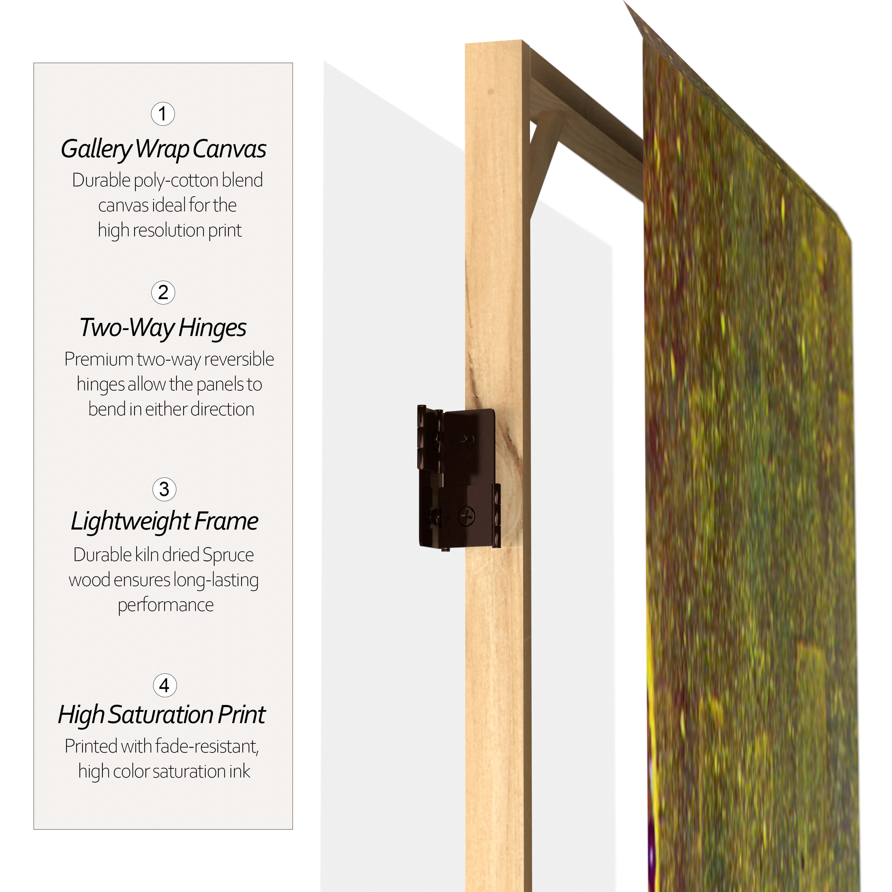 Oriental Furniture 6 ft. Tall Klimt 'The Kiss' Canvas Room Divider - 3 Panel