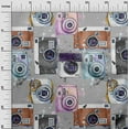 thumbnail image 3 of oneOone Cotton Cambric Light Gray Fabric Camera Pattern Craft Projects Decor Fabric Printed By The Yard 56 Inch Wide, 3 of 6