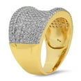 thumbnail image 2 of Two-Tone 14k Gold Plated Micropave CZ 16.4mm Bling Ring w/Raised Edges, Size 10, 2 of 7