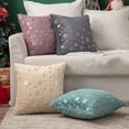 thumbnail image 3 of CHAO 2 Piezas Fundas de Cojines (45x45CM Gris) Piel Sintética Navideña Poliéster Suave Decorativos Patrones de Copos de Nieve Brillantes Decoración Moderna para Sala de Estar Oficina Sofá, 3 of 5
