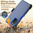 thumbnail image 3 of Xhy Samsung Galaxy A03S Case with Belt Clip Holster and Privacy Screen Protector Military Grade Full Body Multilayer Drop Protection 3 in 1 Rugged Durable Detachable for Samsung A03S Phone - Dark Blue, 3 of 9