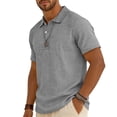 thumbnail image 2 of Mens Polo Linen Shirts Short Sleeve Casual Collared Summer Vacation Shirts Golf Polo Shirts Gray M, 2 of 8