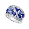 thumbnail image 2 of Women Ring Hollow Out Wide Blue Cocktail Ring Water Drop Shape Copper Multi-Shaped Cubic Zirconia Finger Ring Jewelry for Anniversaries Weddings Birthdays, 2 of 7